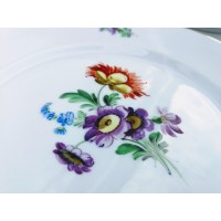Komplet talerzyków z motywem kwiatów, porcelana ręcznie malowana, Drezno
